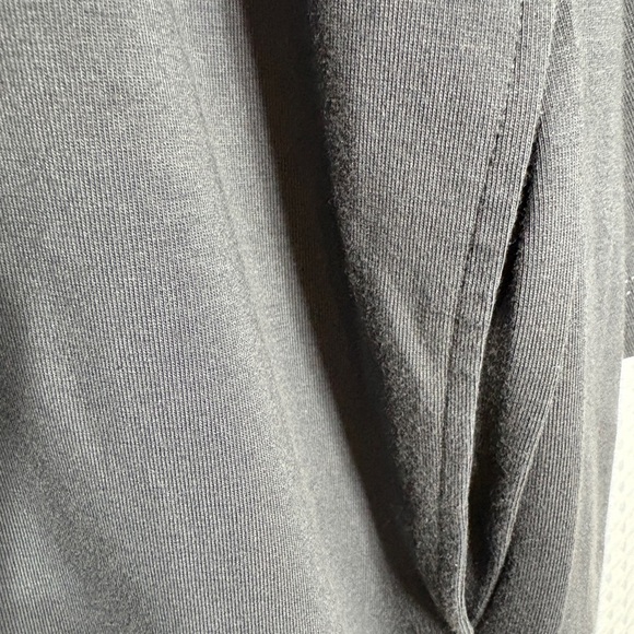Eileen Fisher Graphite Cotton Stretch Jersey Round Neck Dress - Picture 6 of 11